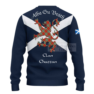 Tartan Vibes Clothing Chattan Tartan Lion Rampant Knitted Sweater – Proudly Display Your Heritage with Alba Gu Brath and Clan Name