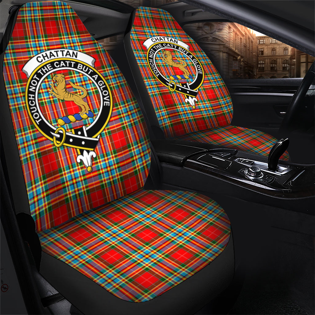 Chattan Tartan Car Seat Cover with Family Crest - Tartanvibesclothing
