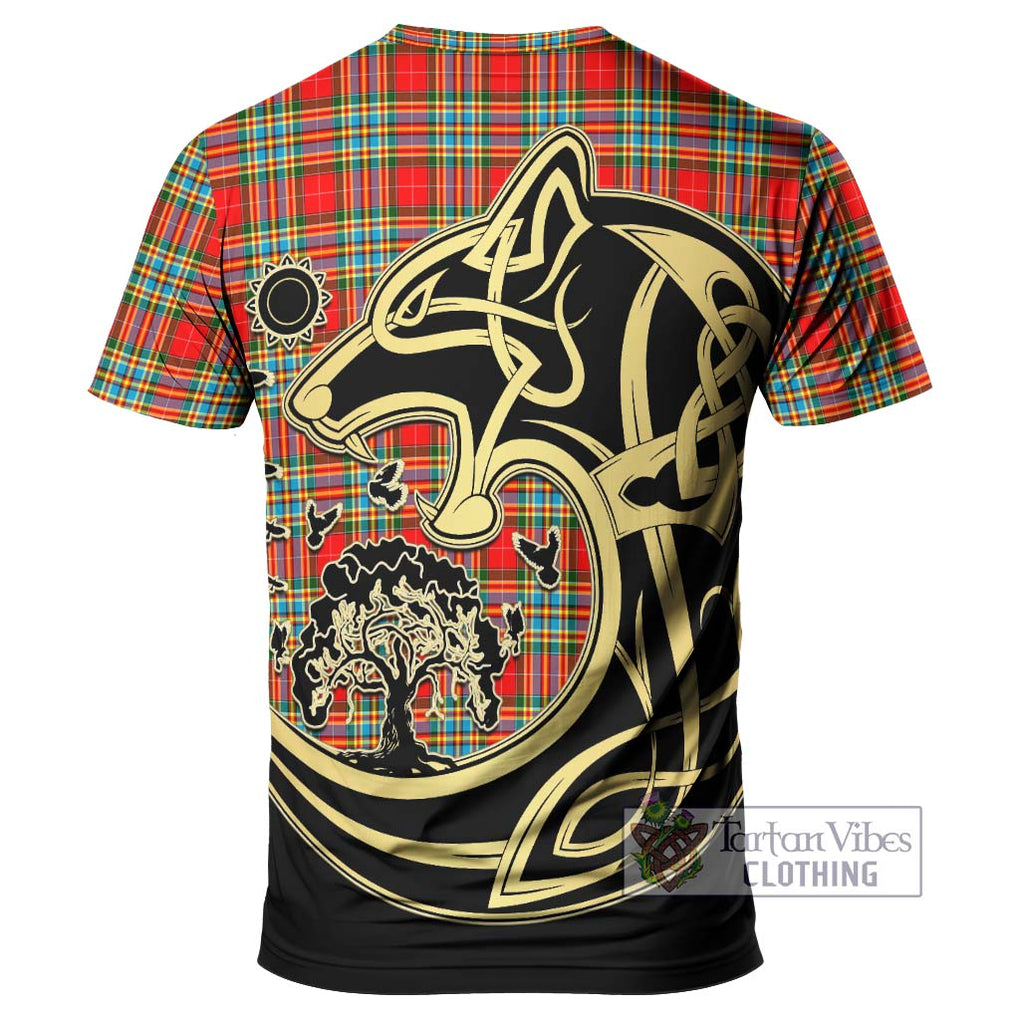 Chattan Tartan T-Shirt with Family Crest Celtic Wolf Style - Tartan Vibes Clothing