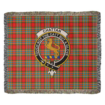 Chattan Tartan Woven Blanket with Family Crest