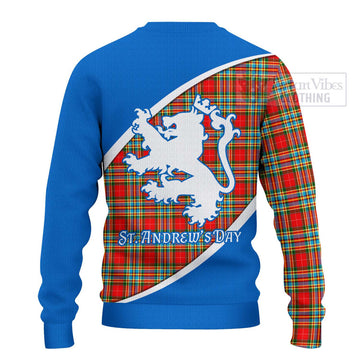 Tartan Vibes Clothing Chattan Family Crest Tartan Knitted Sweater Celebrate Saint Andrew's Day in Style
