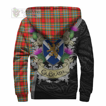 Chattan Tartan Family Crest Sherpa Hoodie Lion Rampant Royal Thistle Shield Celtic Inspired