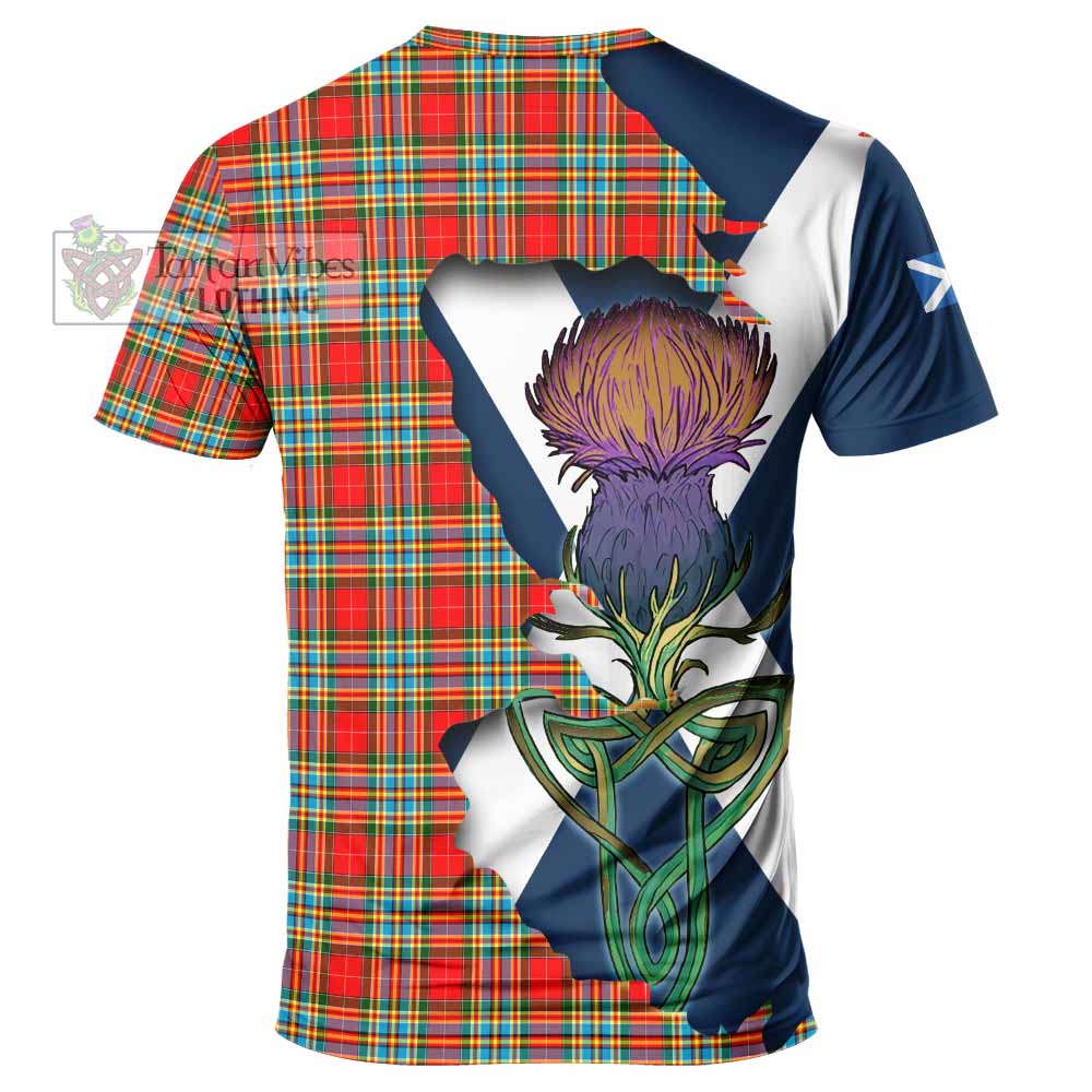Tartan Vibes Clothing Chattan Tartan Family Crest T-Shirt Scottish Thistle Celtic Inspired