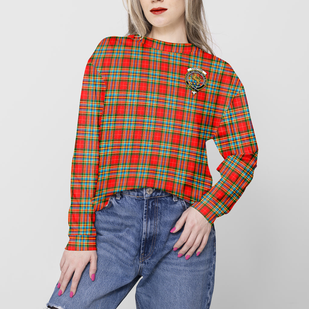 Chattan Tartan Sweatshirt with Family Crest - Tartan Vibes Clothing