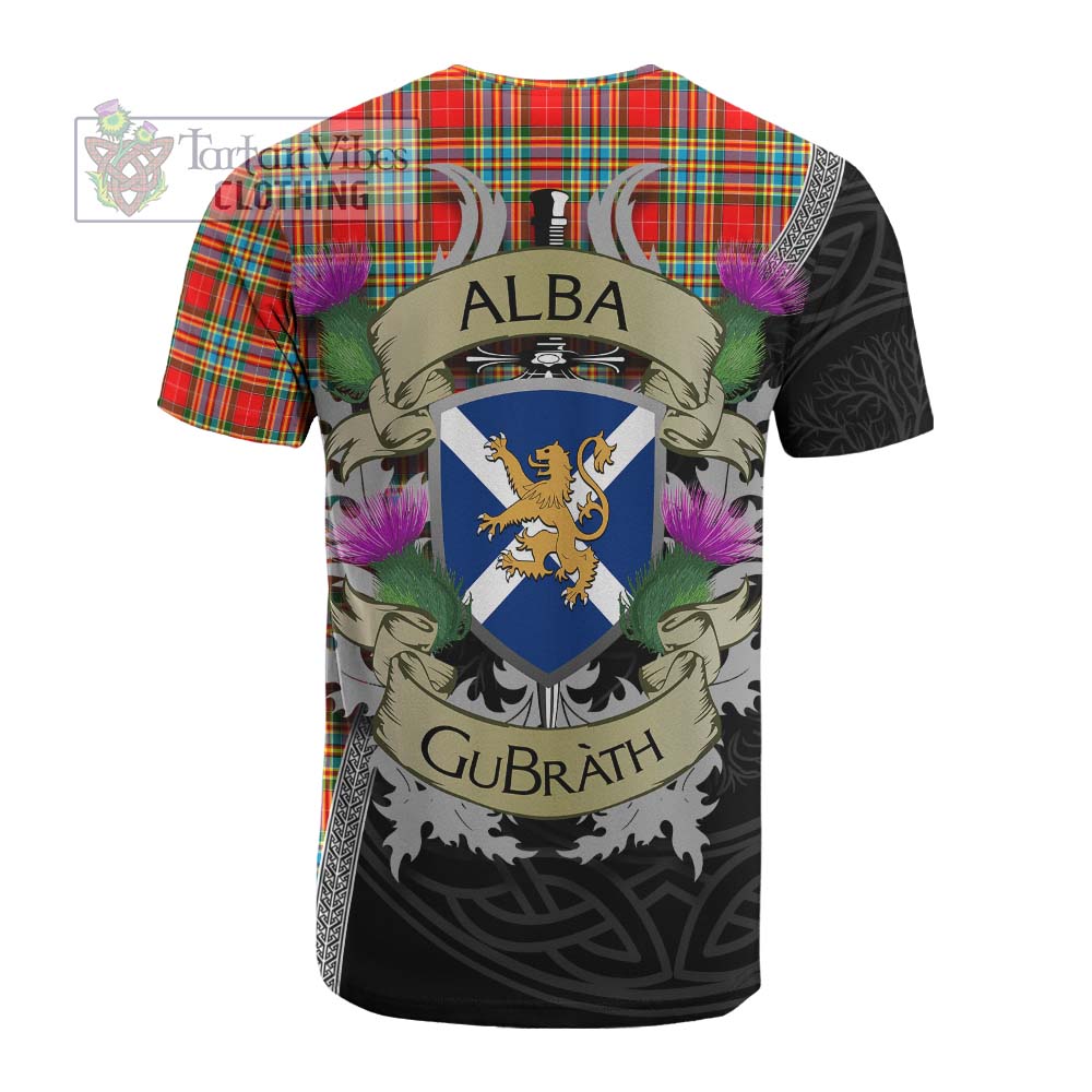 Tartan Vibes Clothing Chattan Tartan Family Crest Cotton T-shirt Lion Rampant Royal Thistle Shield Celtic Inspired