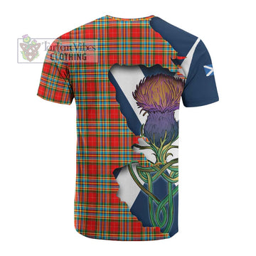 Chattan Tartan Family Crest Cotton T-shirt Scottish Thistle Celtic Inspired
