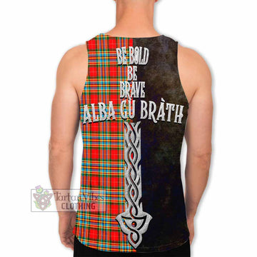 Chattan Tartan Family Crest Men's Tank Top Alba Gu Brath Be Brave Lion Ancient Style