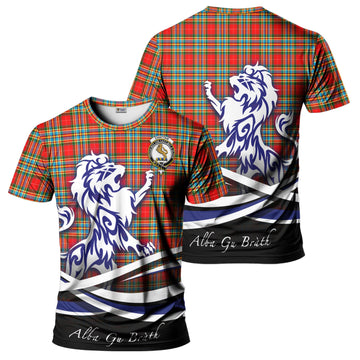 Chattan Tartan T-Shirt with Alba Gu Brath Regal Lion Emblem