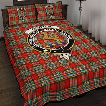 Chattan Tartan Quilt Bed Set with Family Crest