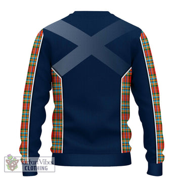 Chattan Tartan Knitted Sweater with Family Crest and Lion Rampant Vibes Sport Style - Tartan Vibes Clothing