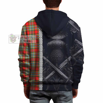 Tartan Vibes Clothing Chattan Tartan Hoodie with Family Crest Cross Sword Thistle Celtic Vibes