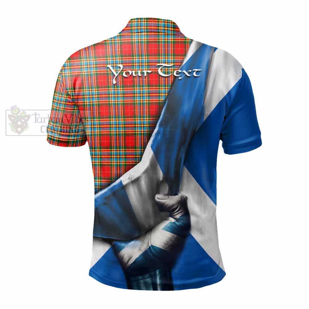 Tartan Vibes Clothing Chattan Tartan Polo Shirt with Family Crest Scotland Patriotic Style