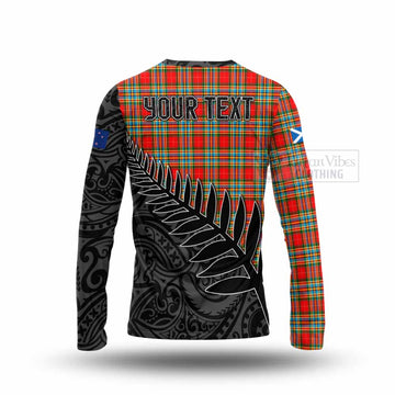 Tartan Vibes Clothing Chattan Crest Tartan Long Sleeve T-Shirt with New Zealand Silver Fern Half Style
