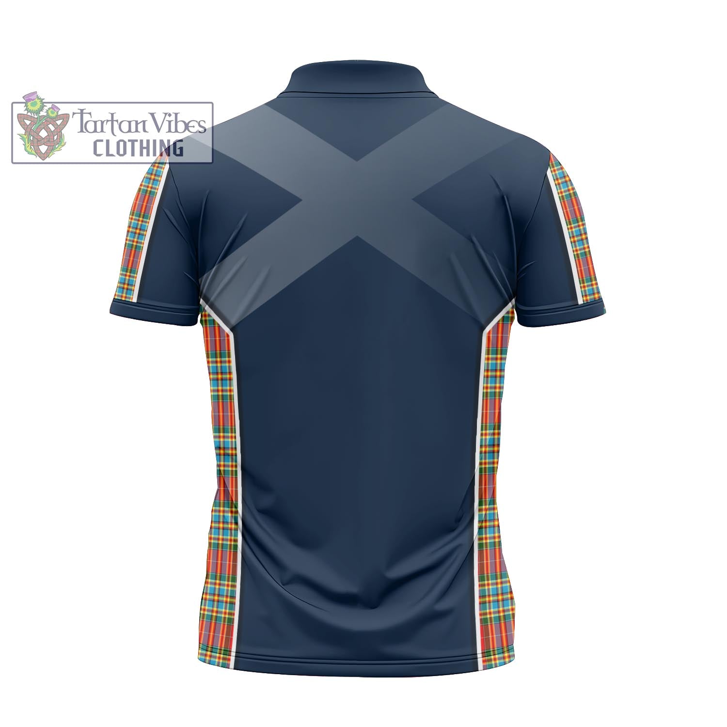 Tartan Vibes Clothing Chattan Tartan Zipper Polo Shirt with Family Crest and Lion Rampant Vibes Sport Style