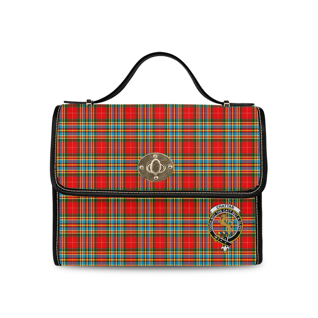 chattan-tartan-leather-strap-waterproof-canvas-bag-with-family-crest