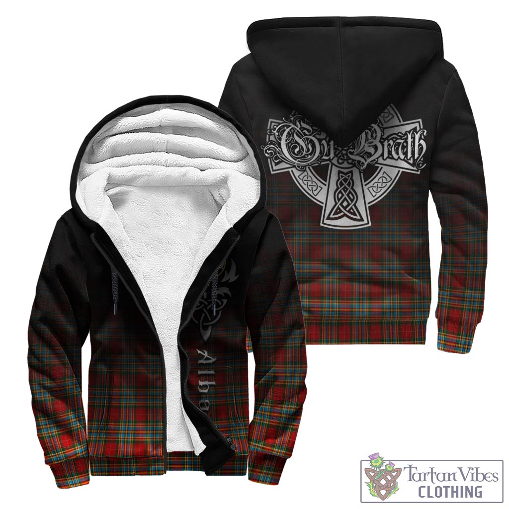 Tartan Vibes Clothing Chattan Tartan Sherpa Hoodie Featuring Alba Gu Brath Family Crest Celtic Inspired