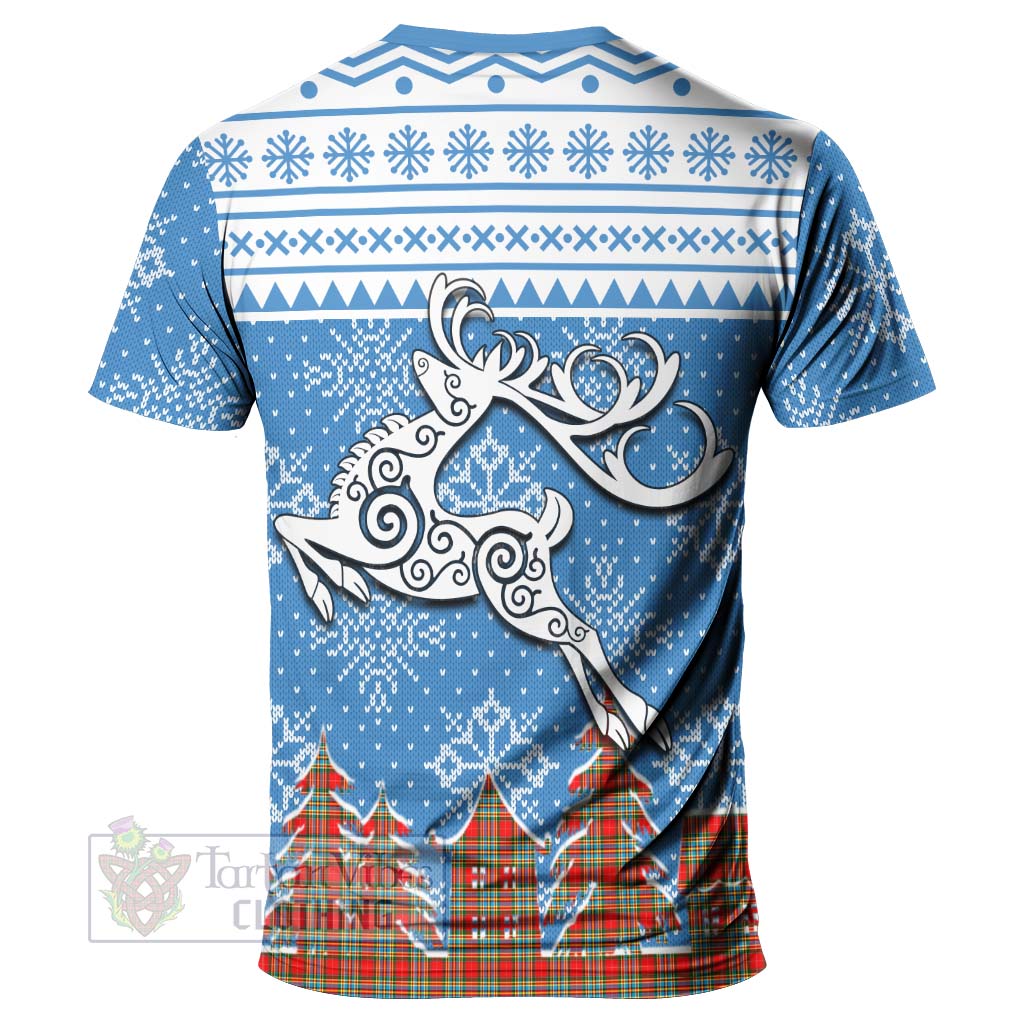 Tartan Vibes Clothing Chattan Clan Christmas T-Shirt Celtic Reindeer Style