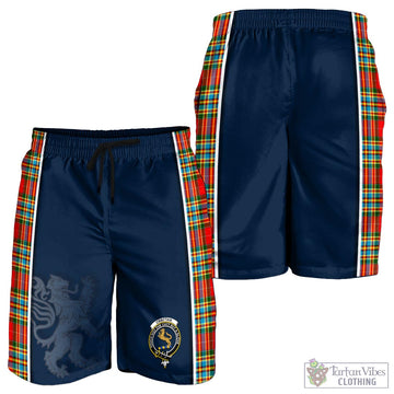 Chattan Tartan Men's Shorts with Family Crest and Lion Rampant Vibes Sport Style