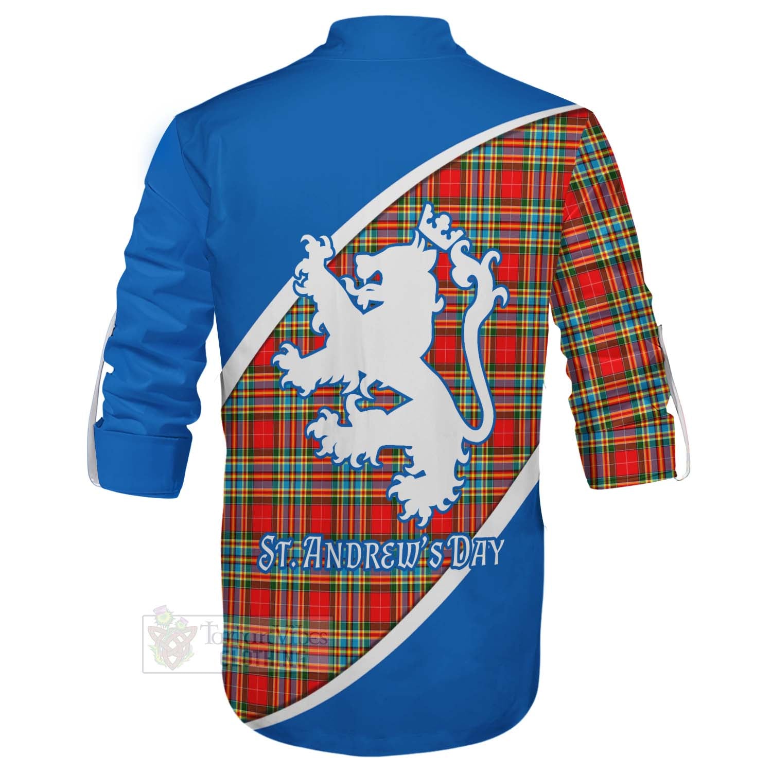 Tartan Vibes Clothing Chattan Family Crest Tartan Ghillie Kilt Shirt Celebrate Saint Andrew's Day in Style