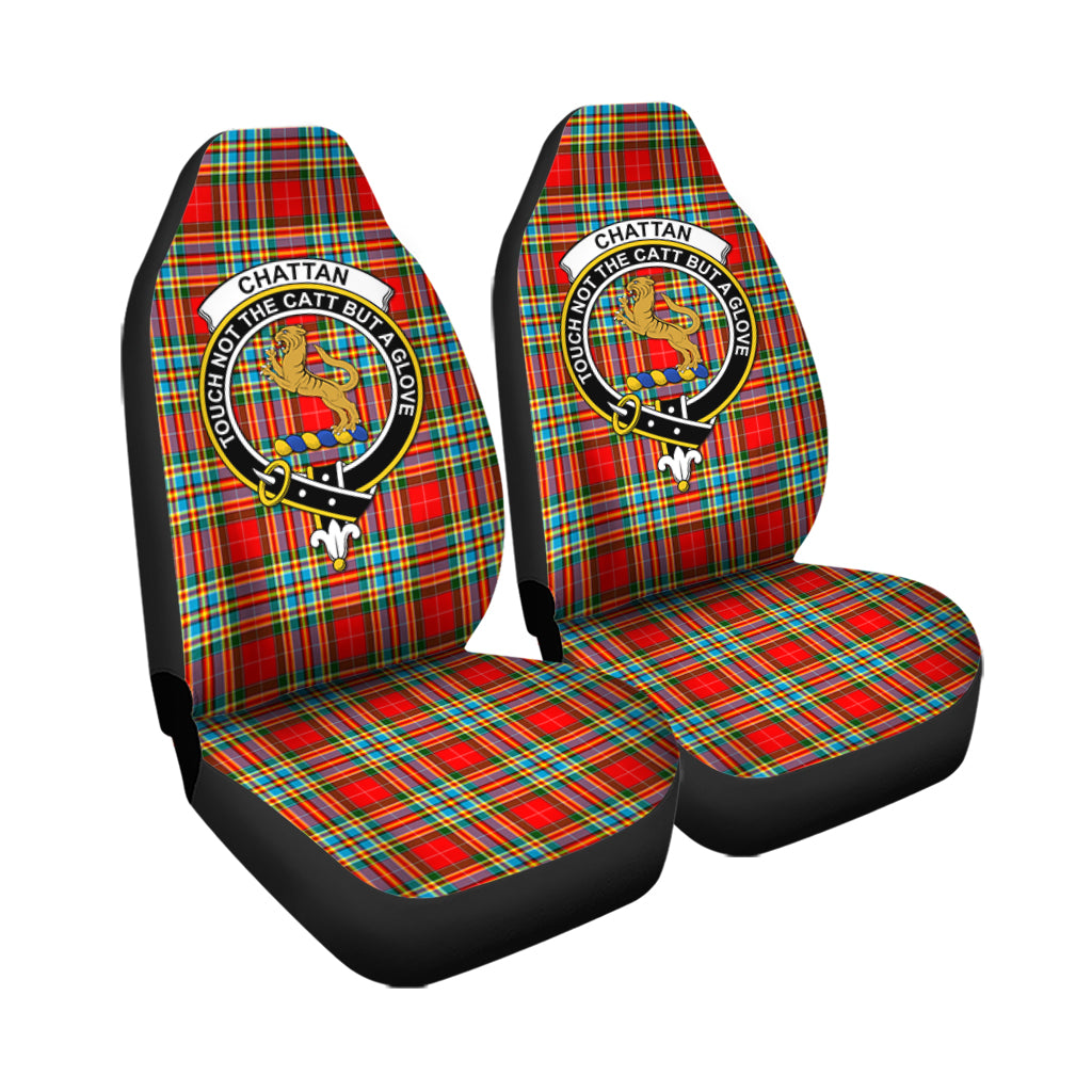 Chattan Tartan Car Seat Cover with Family Crest - Tartanvibesclothing