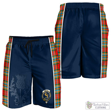 Chattan Tartan Men's Shorts with Family Crest and Scottish Thistle Vibes Sport Style