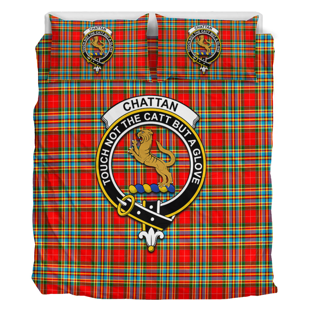 Chattan Tartan Bedding Set with Family Crest - Tartan Vibes Clothing