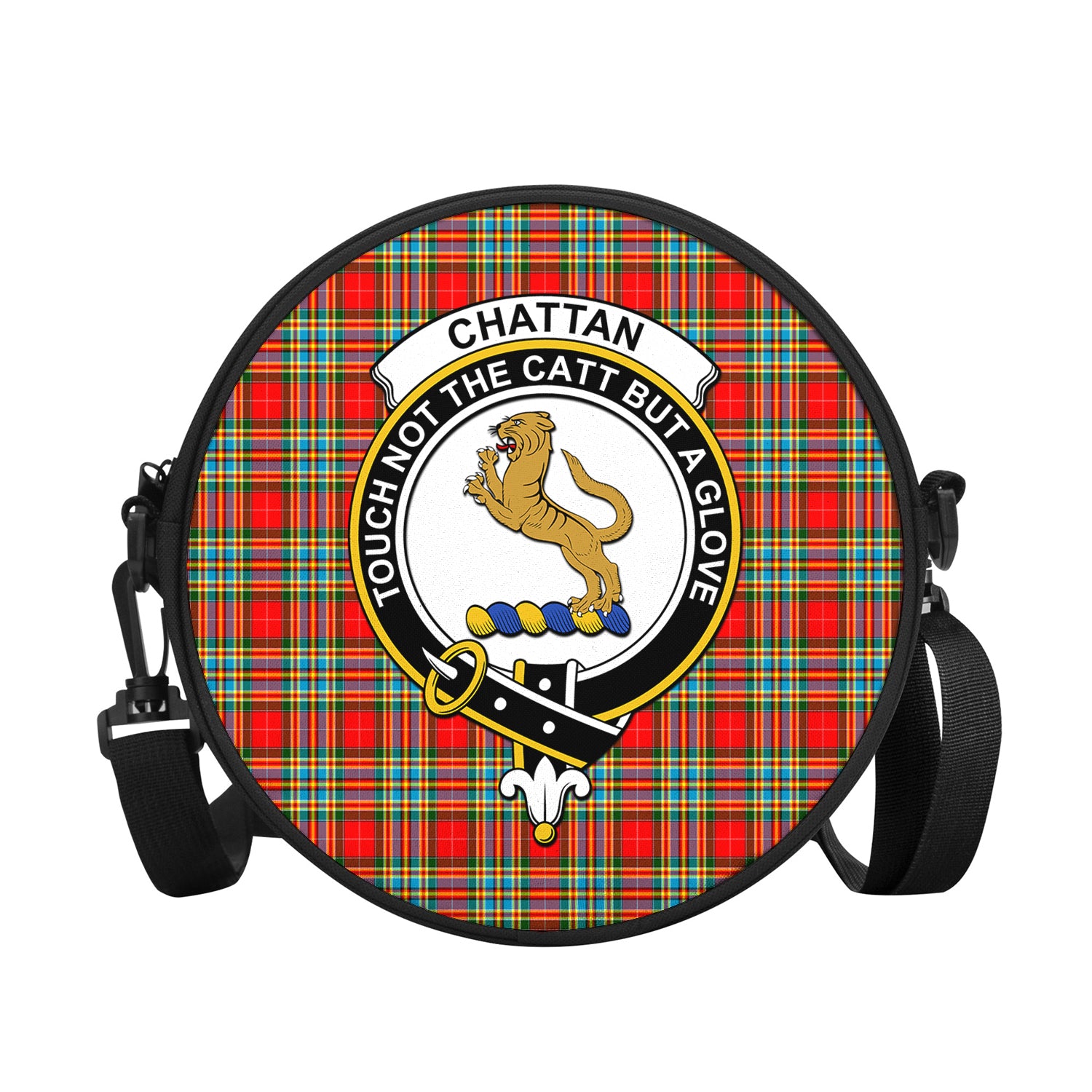 chattan-tartan-round-satchel-bags-with-family-crest