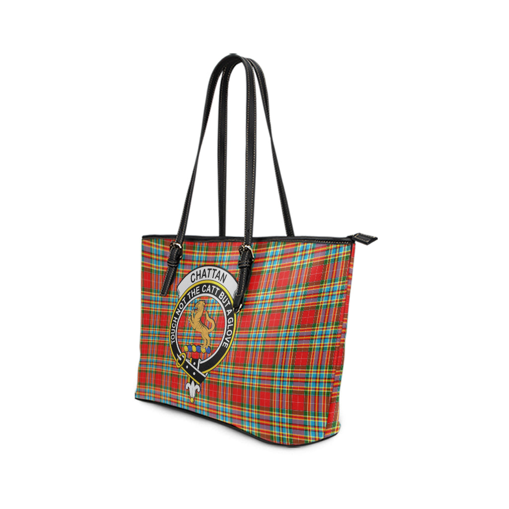 chattan-tartan-leather-tote-bag-with-family-crest