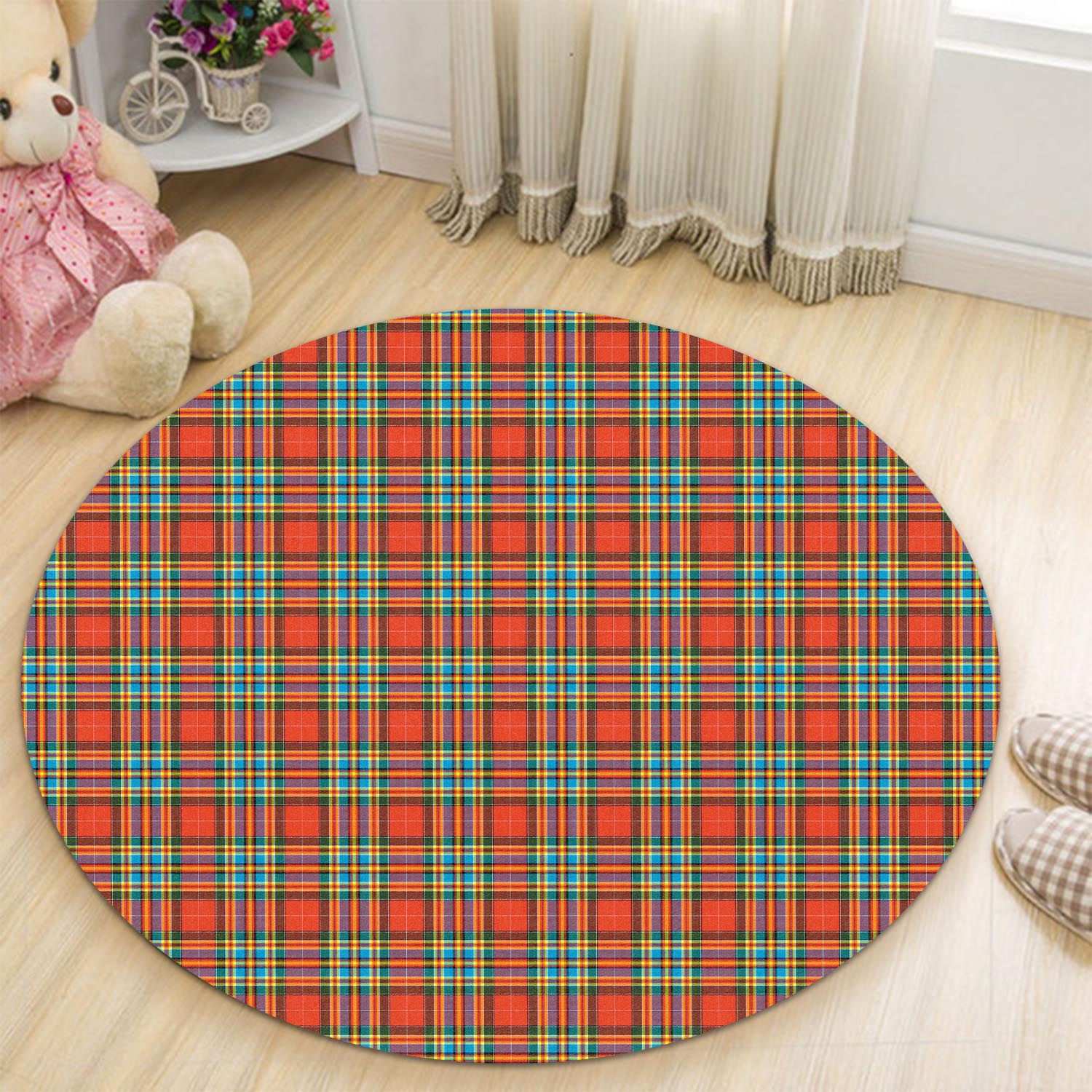 Chattan Tartan Round Rug - Tartanvibesclothing