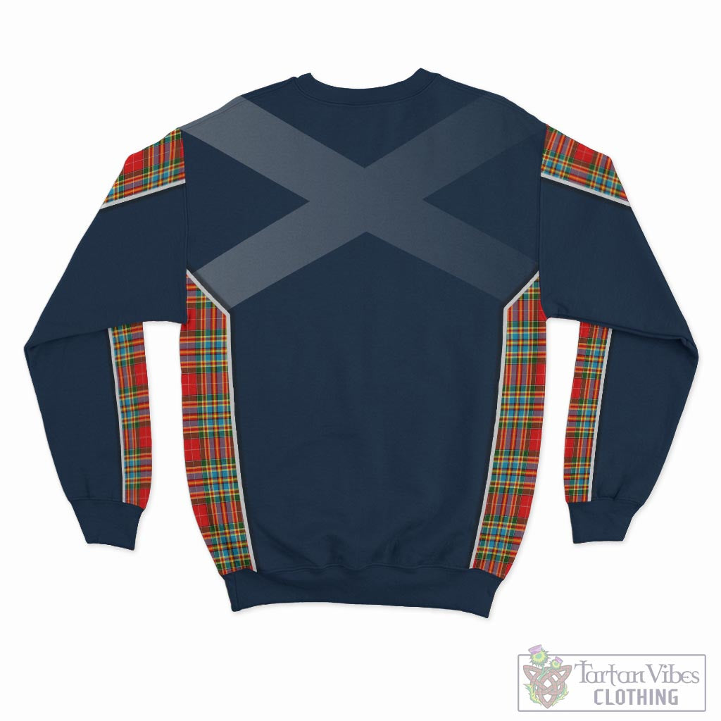 Tartan Vibes Clothing Chattan Tartan Sweatshirt with Family Crest and Scottish Thistle Vibes Sport Style