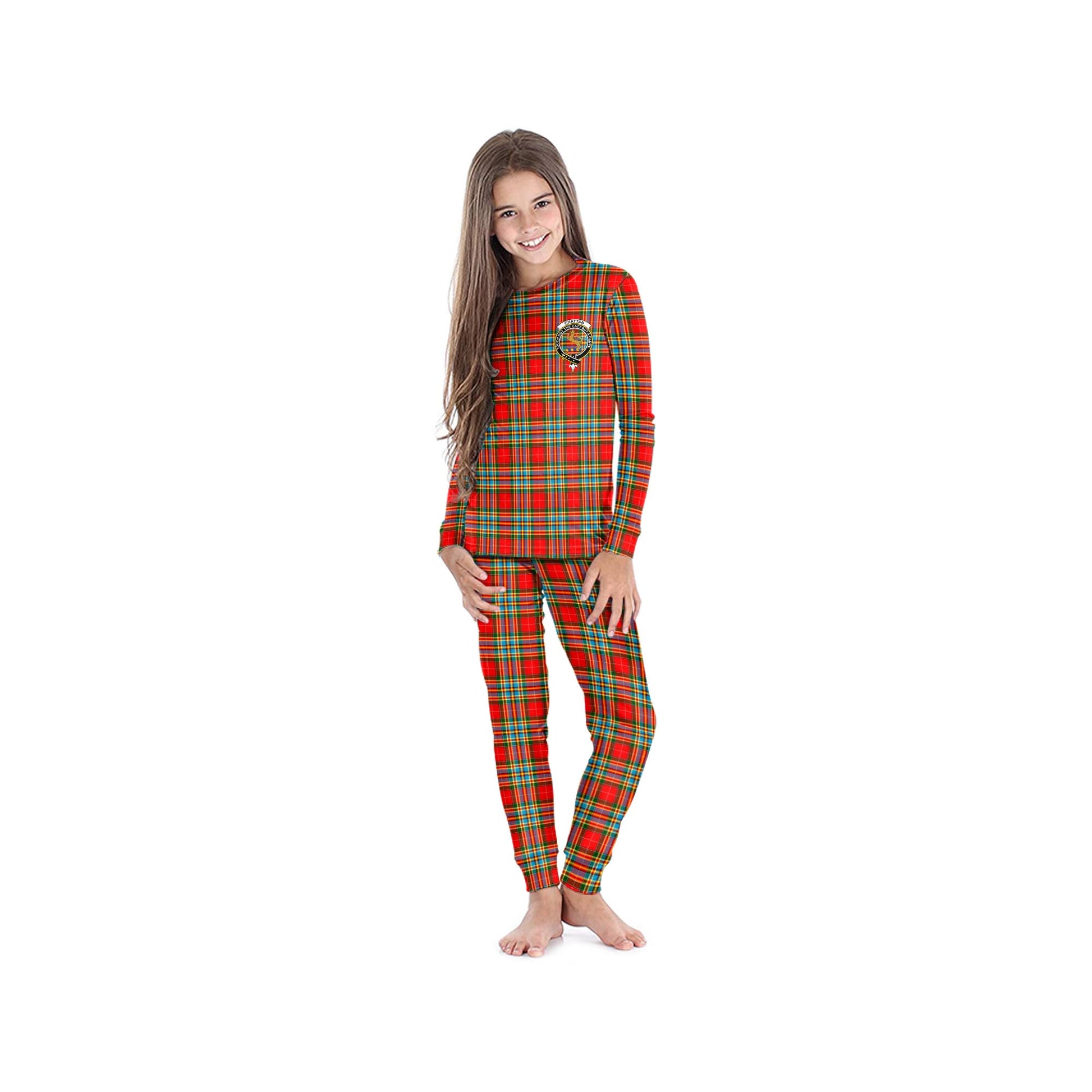 Chattan Tartan Pajamas Family Set with Family Crest - Tartan Vibes Clothing