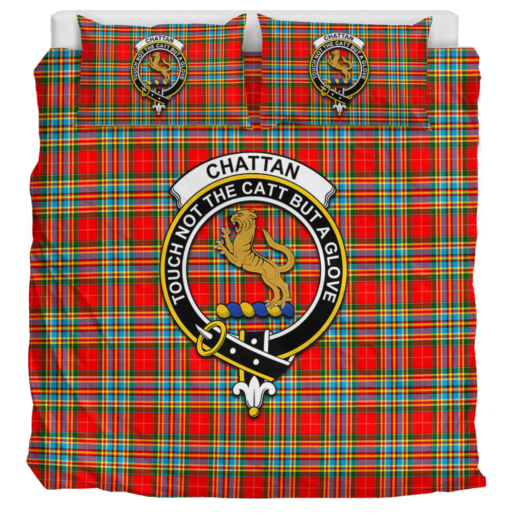 Chattan Tartan Bedding Set with Family Crest UK Bedding Set UK Super King 104*94 inch - Tartan Vibes Clothing