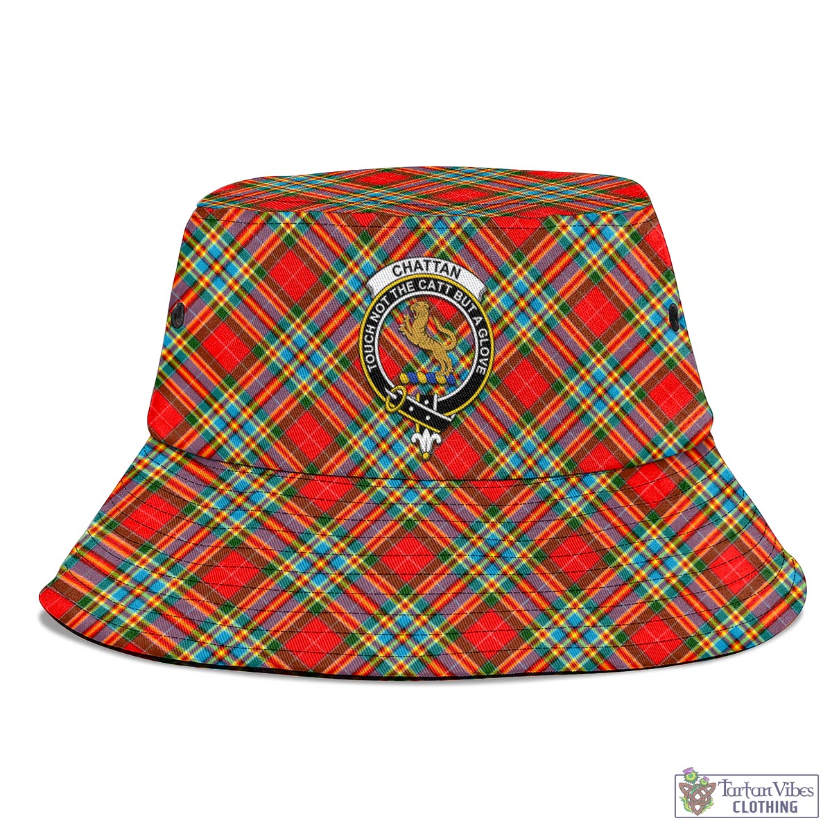 Tartan Vibes Clothing Chattan Tartan Bucket Hat with Family Crest