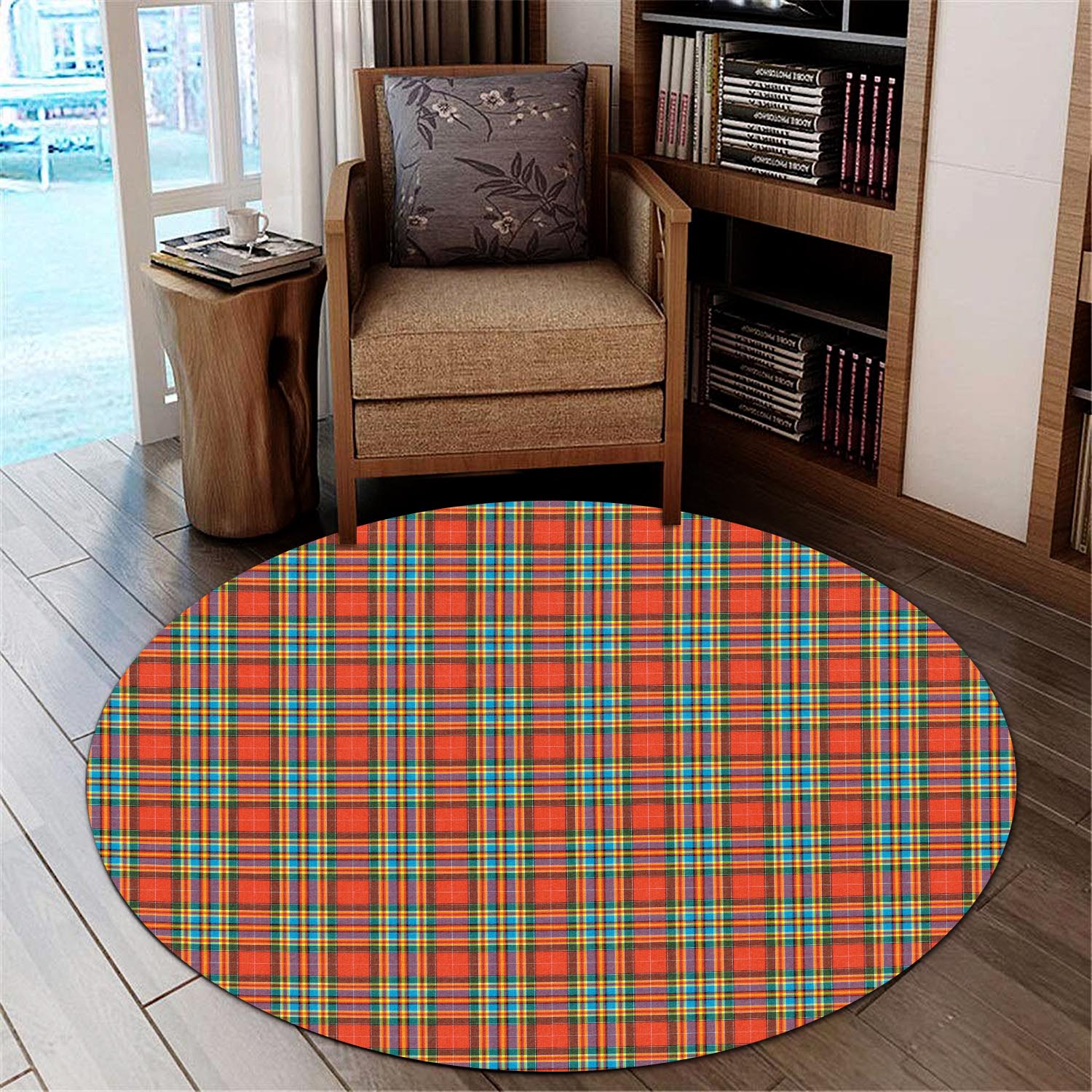 Chattan Tartan Round Rug - Tartanvibesclothing