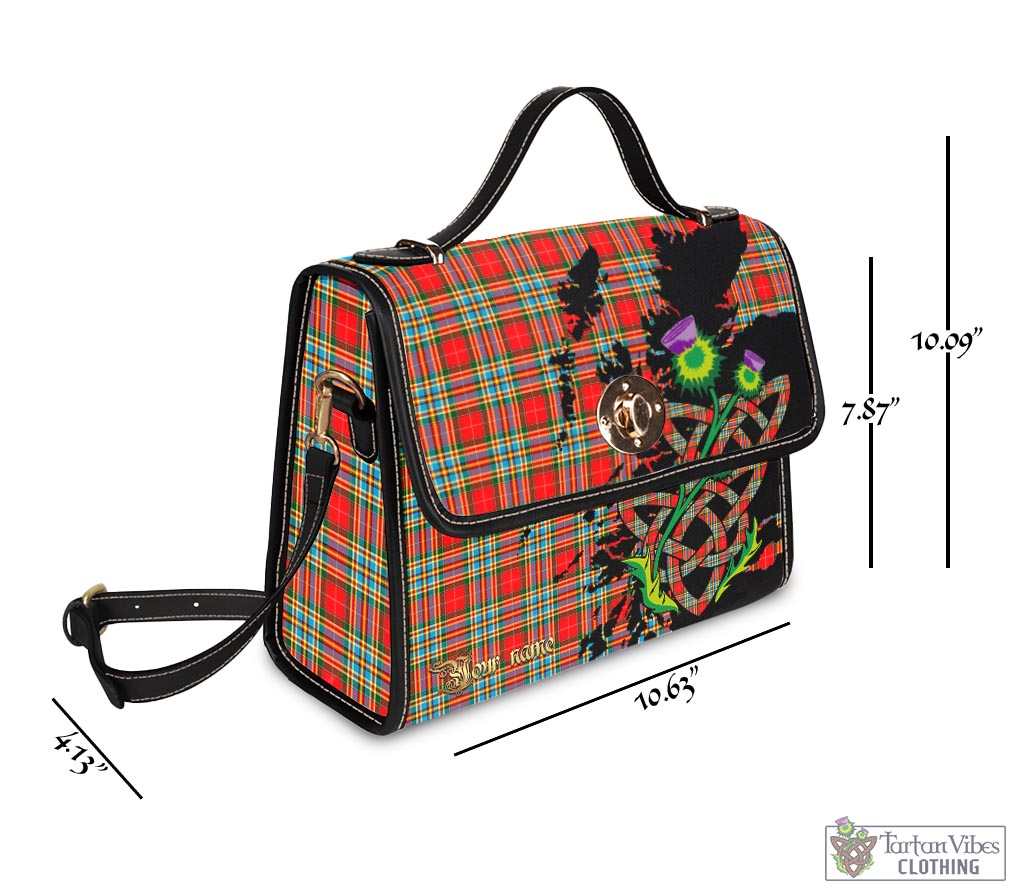 Tartan Vibes Clothing Chattan Tartan Waterproof Canvas Bag with Scotland Map and Thistle Celtic Accents