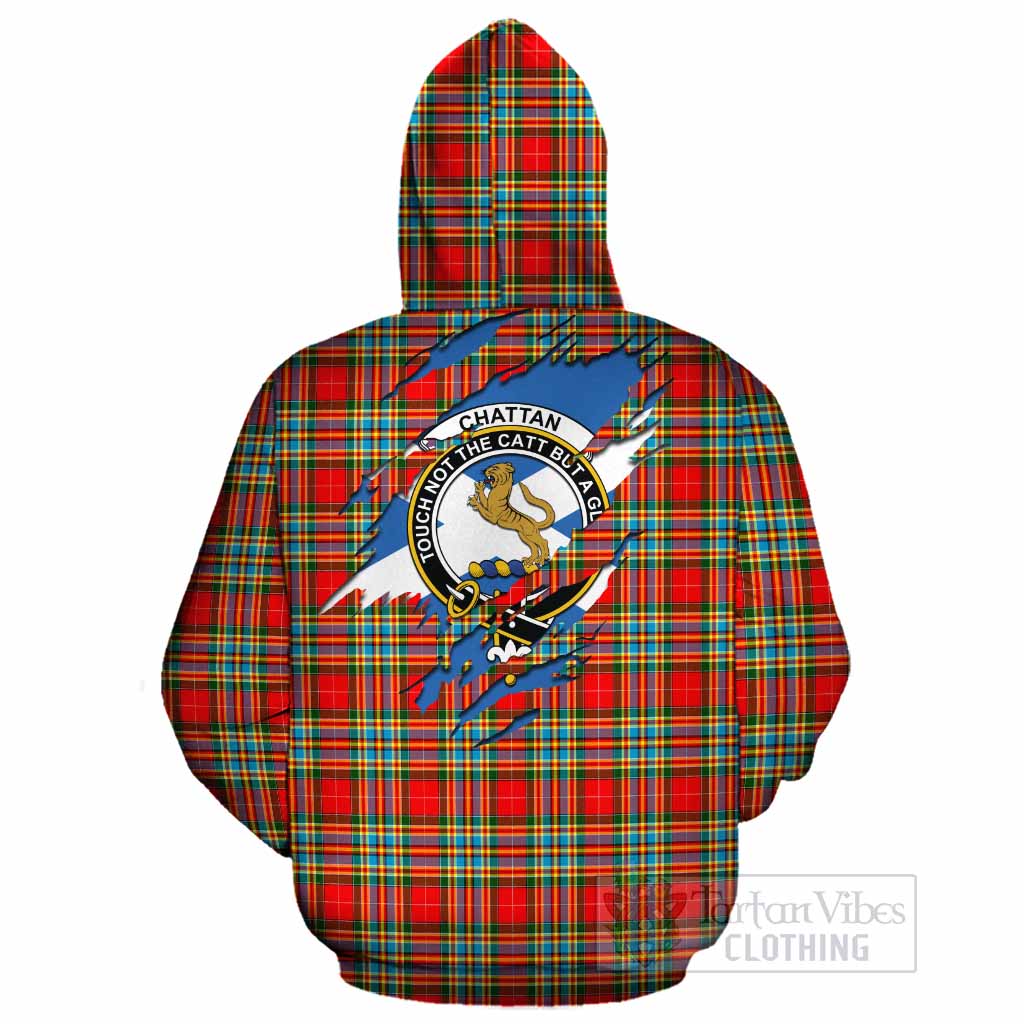 Chattan Clan Crest In Me Tartan Cotton Hoodie Scotland Flag Style