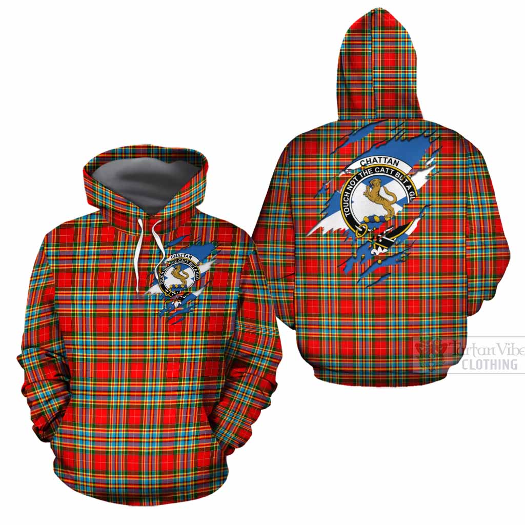 Chattan Clan Crest In Me Tartan Cotton Hoodie Scotland Flag Style