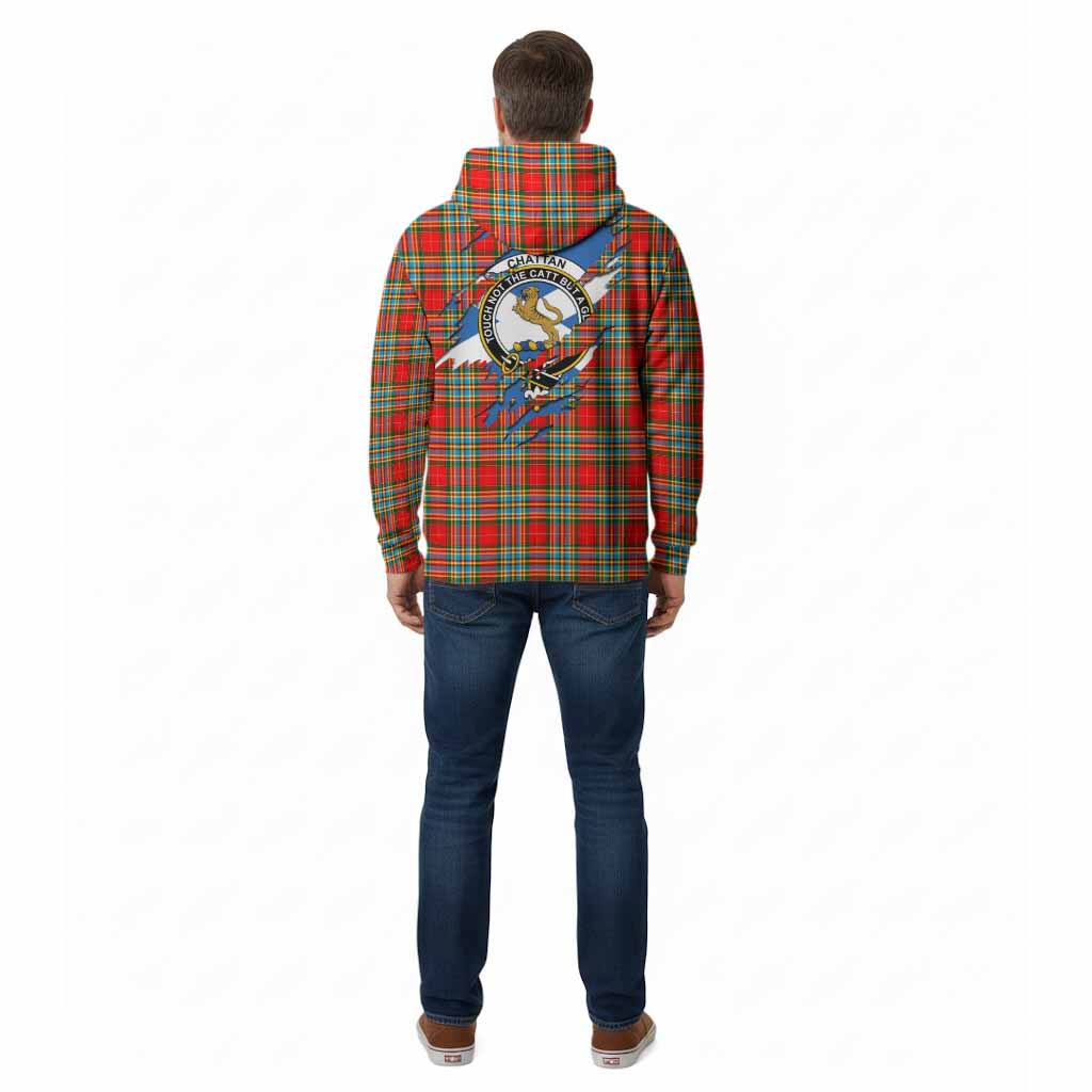 Chattan Clan Crest In Me Tartan Cotton Hoodie Scotland Flag Style