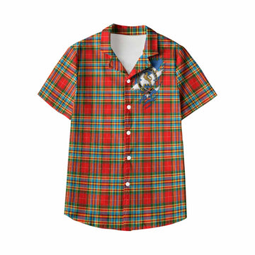 Chattan Clan Crest In Me Tartan Kid Hawaiian Shirt Scotland Flag Style