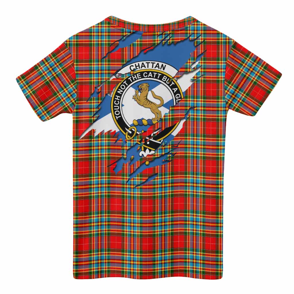Chattan Clan Crest In Me Tartan Kid T-shirt Scotland Flag Style