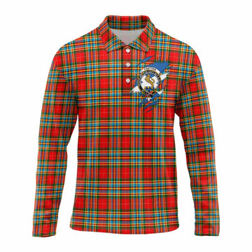 Chattan Clan Crest In Me Tartan Long Sleeve Polo Shirt Scotland Flag Style