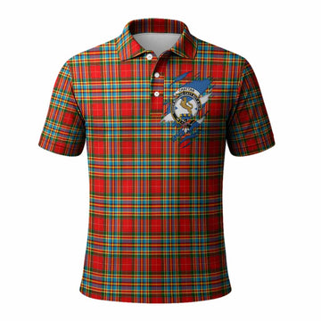 Chattan Clan Crest In Me Tartan Polo Shirt Scotland Flag Style