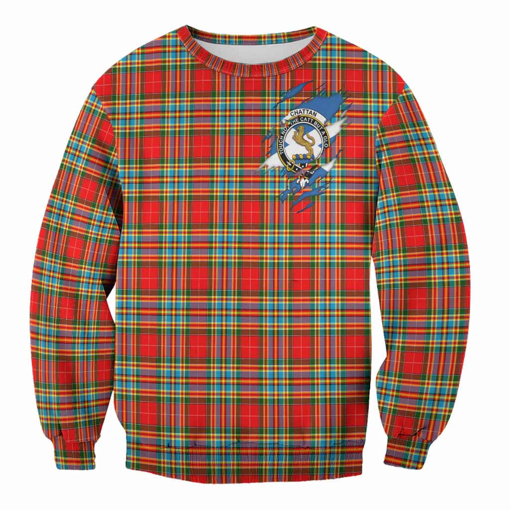 Chattan Clan Crest In Me Tartan Sweatshirt Scotland Flag Style
