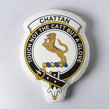 Chattan Clan Crest Shaped Throw Pillow, Scottish Clan Badge Decorative Pillow