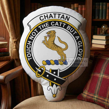 Chattan Clan Crest Shaped Throw Pillow, Scottish Clan Badge Decorative Pillow