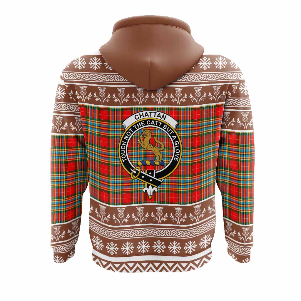 Chattan Clan Tartan Christmas Hoodie with Family Crest - Tartan Vibes Clothing