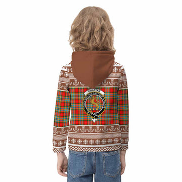 Chattan Clan Tartan Christmas Kid Hoodie with Family Crest - Tartan Vibes Clothing