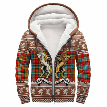 Chattan Clan Tartan Crest Christmas Fleece Hoodie Coat of Arms Funny Style