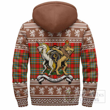 Chattan Clan Tartan Crest Christmas Fleece Hoodie Coat of Arms Funny Style