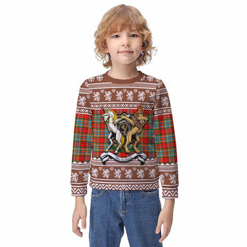 Chattan Clan Tartan Crest Christmas Kid Ugly Sweatshirt Coat of Arms Funny Style - Tartan Vibes Clothing